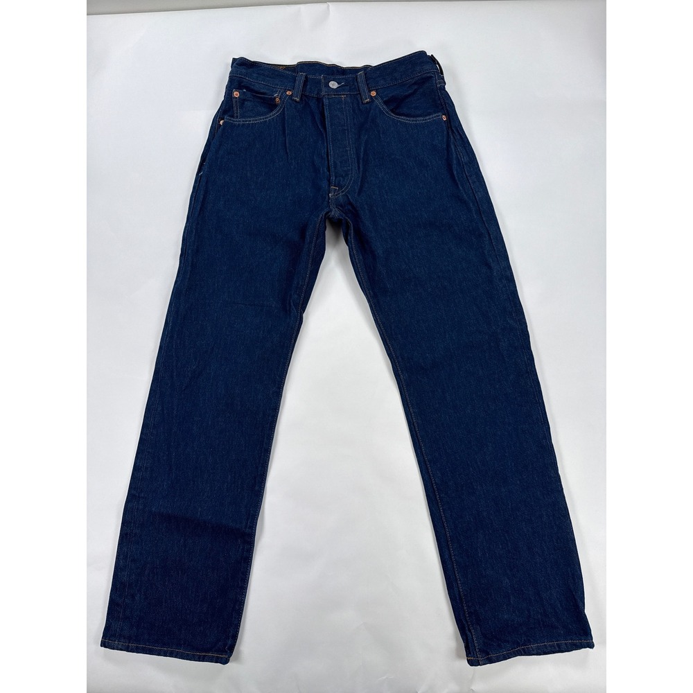 Levis 501 Mens Jeans 33x32 Indigo Blue Original Fit Button Fly Straight Leg